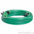 20m Pvc Reinforced Water Hose With 4-way Garden Nozzle 